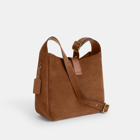 Coach Hadley Convertible Crossbody Bag In Suede Sienna - Picture 5 of 9